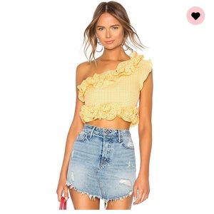 NWT Lovers + Friends yellow Ballard crop XS